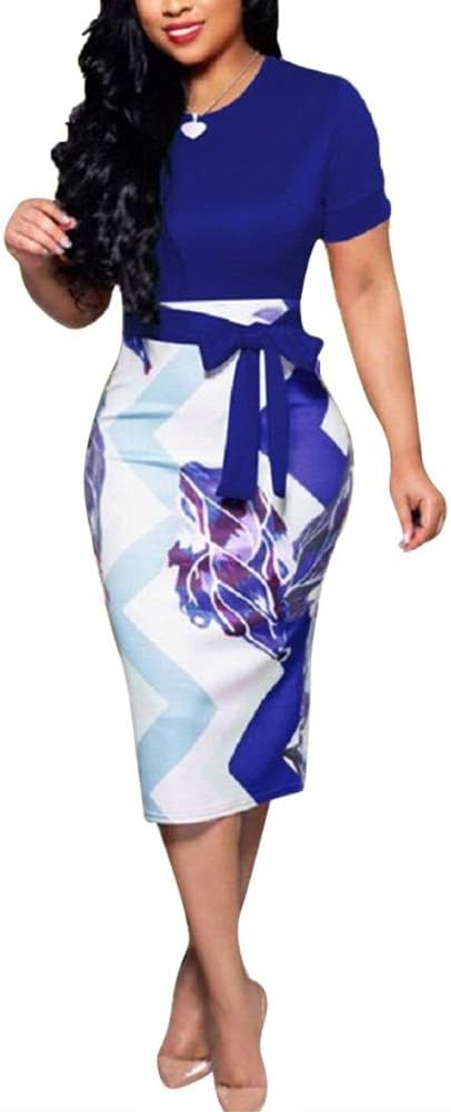 ThusFarWomen's Bodycon Floral Prints Midi Dress