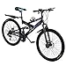 26″ Mountain Bike with Suspension Fork, 21-Speed Mountain Bike with Lightweight High Carbon Steel Frame, Front and Rear Disc Brakes and Quick Release (Black)thumb 1