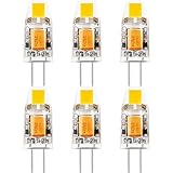 KINDEEP G4 COB LED Bulb, 1W (10W Halogen Bulb Replacement), AC/DC 12 Volt, Not Dimmable, Daylight White 6000K, Pack of 6