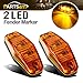 Partsam 2 Pcs LED Light 2 Diode Amber Universal Surface Mount Clearance Side Marker Trailer (Size: 2.53 x 1.06 x 0.71 inch)