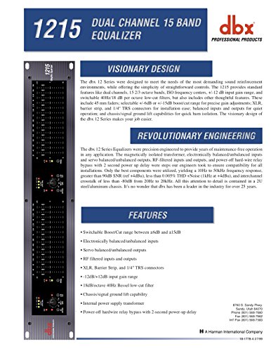 dbx 1215 Dual Channel 15-Band Equalizer (1215)