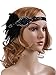 Vijiv Vintage Black Feather Silver 20s Headpiece 1920s Flapper Headband
