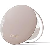 Fancii Mini Taylor Compact Magnifying Mirror with LED Light, 10x/1x, Rechargeable, 3 Light Settings, Dimmable - Small Lighted Travel Handheld Mirror for Pocket, Handbag, Purse, 2-Sided (Beige)