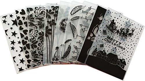 Czorange Embossing Folders Dies for Card Making DIY Scrapbooking Photo Album Card Paper Craft Decoration Plastic Template Designed for a Variety of Occasions (9 Pcs)