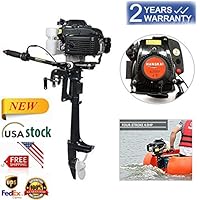 Feiuruhf Outboard Motors,4HP 4-Stroke Outboard Motor Marine Engine Air Cooling Tiller Control Fishing Boat Yacht Engine CDI Air Cooling Inflatable Boat Motor Kayak Canoe by