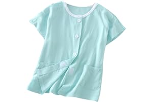 Siomlana Children Tear Away Short Sleeve,Post Surgery Magic Stickers Shirts,Recovery Clothes,Kids Patient Clothing