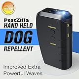 PestZilla Handheld Dog Repellent and Trainer + LED Flashlight / Pocketsize Ultrasonic Dog Deterrent and Bark Stopper + Dog Trainer Device [UPGRADED VERSION]
