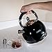 Chefs Limited Stainless Steel Whistling Tea Kettle, 2.75 Quart – Black