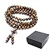 Zysta Men's Women 8mm Natural Gemstone 108 Beads Bracelet Link Wrist Necklace Chain Tibetan Buddhist Beads Paryer Buddha Mala Elastic Cuff
