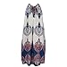 Zonars Women's Printed Halter Dress Blue, Large