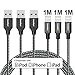 ightning Cable (3 Packs: 3FT x 3) Nylon Braided 8 Pin USB iPhone Charging & Syncing Cord with Aluminum Connector for iPhone X/8/8 Plus/7/7 Plus, iPad/iPod And More-Black