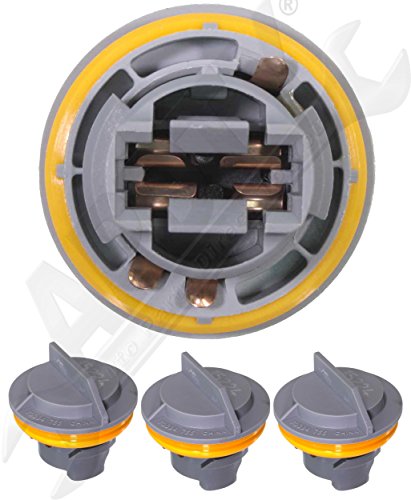 APDTY 034145 Tail Lamp Light Bulb Plastic Socket Holder Pack Of 3 Fits Rear Left or Right Turn Signal Brake or Reverse Light For Chrysler Plymouth Dodge Jeep (Taillight 3-Pack, Replaces Mopar 4676589)