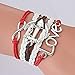 ThyWay 16 Pieces Western Style Hot Handmade Vintage Leather Rope Wrap Bangle Bracelets - Infinity Love Best Friend (Infinity Love)