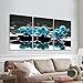 BPAGO Modern Flowers Painting Blue Orchid Wall Decor Landscape Paintings on Canvas Wall Art for Living RoomHome Office Bathroom Decoration (36 x16 inch