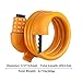 Titanker Bike Lock, Bike Locks Cable 4 Feet Coiled Secure Resettable Combination Bike Cable Lock with Mounting Bracket, 1/2 Inch Diameter (Baby Orange(4 feet))