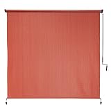 Coolaroo Exterior Roller Shade, Cordless Roller Shade with 90% UV Protection, No Valance, (8' X 6'), Terracotta