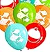 Nerdy Words Fish and Bobber Balloons (16 pcs) Fishing Party Decorations (Red, Orange, Aqua, Lime)