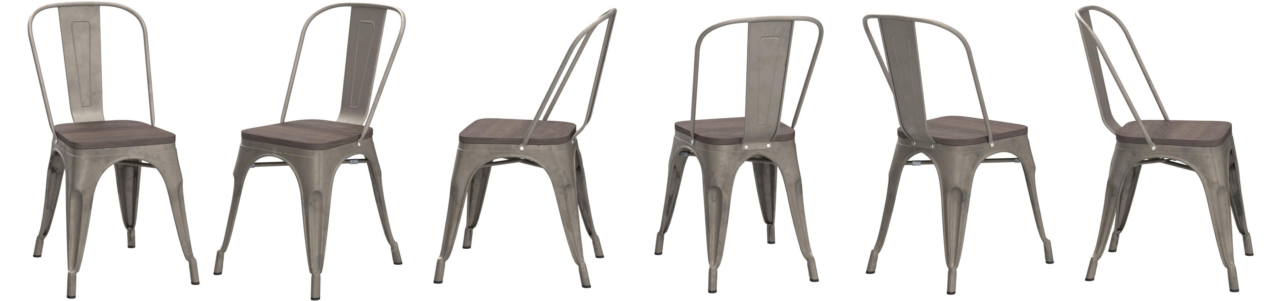 Dining Chairs Set Of 4 Indoor Outdoor Chairs Patio Chairs Metal Chairs Restaurant Chair 18 Inch Wooden Seat Height Tolix Side Bar Chairs Metal Kitchen Stackable Chair 330lbs Weight Capacity Amazon Ca