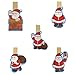 QTMY 30 Pcs Christmas Tree Stocking Santa Claus Wooden Clip Hanging Photos with Twine Decoration Supplies Favors (Christmas Wooden Clip)