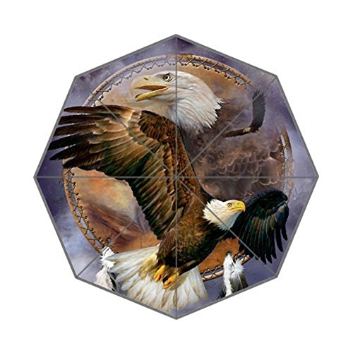 Smiling Face Design Eagle Dreamcatcher Custom Auto Foldable Umbrella Daily Use Travel Use Custom Umbrella Nice Gift for Someone