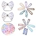 KimmyKu 10Pairs/20Pcs Infant Toddler Baby Girls Snap Hair clips Accessories Barrettes Bows Non Slip Plus 300pcs Rubber Hair Bands Tie
