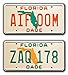 Miami Vice / Sonny Crockett’s Ferraris / ZAQ 178 + AIF 00M *Metal Stamped* Vanity Prop License Plate Combo