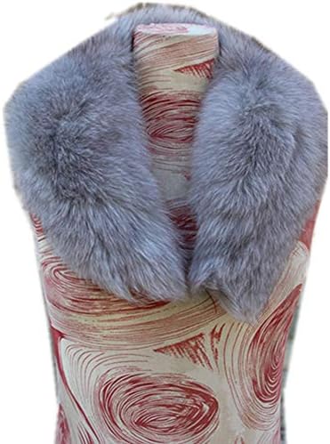 Gegefur New Large Long Detachable Natural Fox Fur Collar for Winter