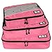 BAGSMART Travel Packing Cubes 3 Set Luggage Packing Organizers, Pink
