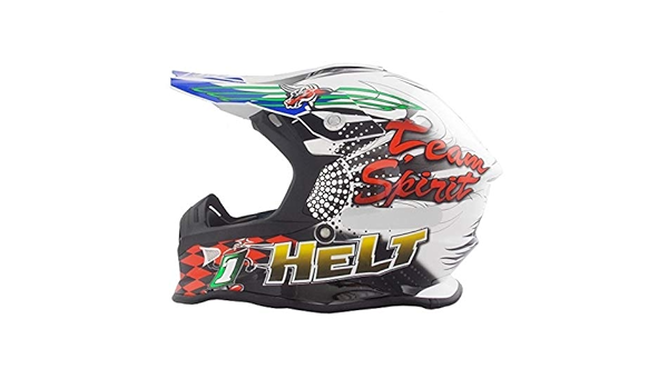 Capacete Helt Cross MX - Rajado Preto / Vermelho - Planeta Duas Rodas