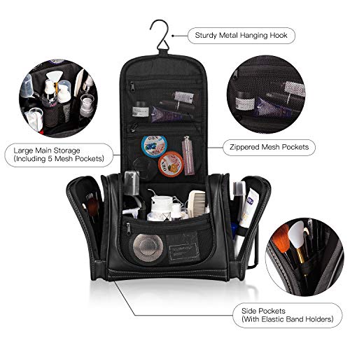 MIRASON Hanging Toiletry Bag for Men Dopp Kit Waterproof Leather Travel