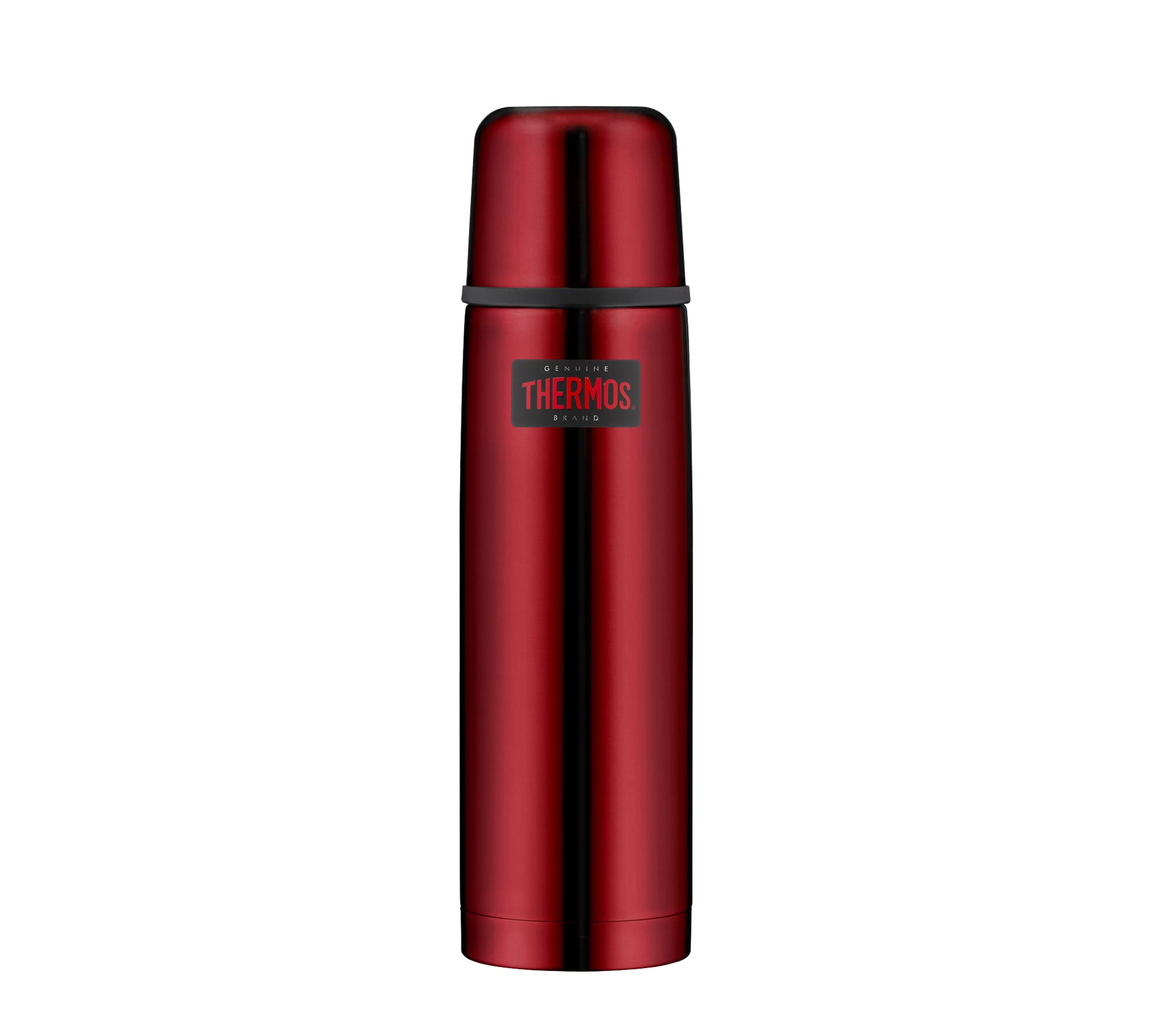 Thermos Light & Compact Stainless Steel Flask, Red, 0.75 Litres