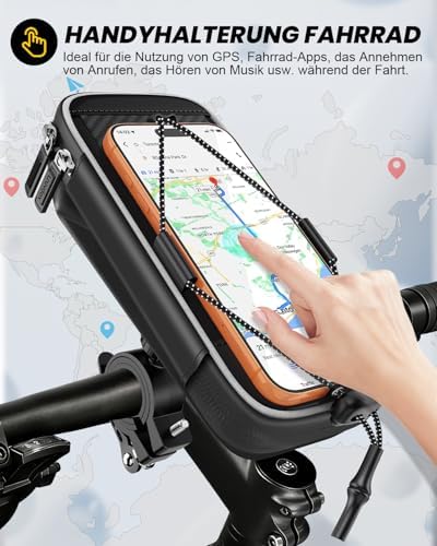 Handyhalterung Fahrrad Motorrad mit Lenkertasche für 5,5″–7″ Handy