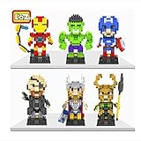 LOZ The Avengers Set Pack of 6 Iron Man Captain America Thor Loki Hulk and Fury Nanoblock Educational Toy 1880pcs