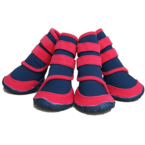 Colorfulhouse® Waterproof Large Dog Boots Pet Shoes for Large Dogs 4 Pcs (Red, XL