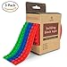 Building Block Adhesive Tape Rolls, 3 Pack with Red, Blue, Green Colors, 9.8ft Total, Compatible for Major Toy Brand Lego Blocks, Non-Toxic Safe Stick Silicone Construction, Kids Any Age can Play