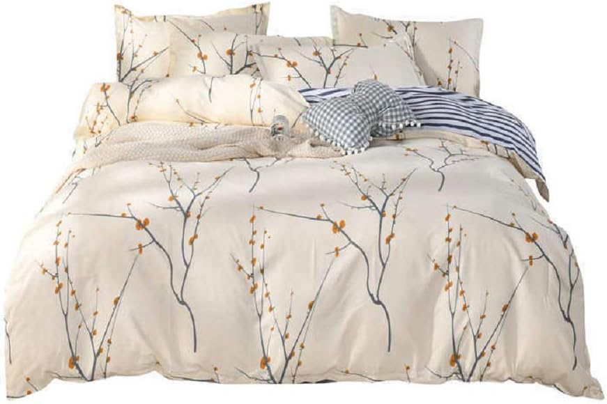 Kids Bedding Feather Print Duvet Cover Twin Bohemian Comforter Cover Luxury Royal Style Boho Feather Bedding Set Boys Girls Golden Feathers Floral Pattern Bedding Boho Theme Quilt Covers With Zipper Navy Gold Home