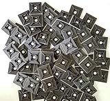 Self-Adhesive Cable Management Zip-Tie Anchor Mounts Package of 100 (1" x 1" Mount Pad, Black)