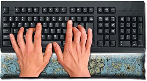 Candi Andi Handmade Keyboard Wrist Rest Pad - Flax Seed Fill - Lavender Scented - Blue Lagoon - TWRL-BL