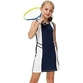 AOBUTE Girls Tennis Outfit 2 Piece Set Sportswear Tank Dress and Shorts 4-12Y