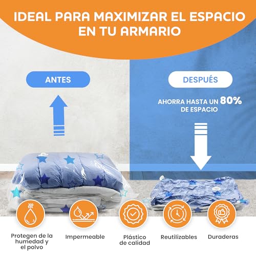 Empty Clothes Bags 12 Pieces, Clothes Storage Bag with Manual Pump, Space Saving, Clothes Storage Bags, Blankets, Quilts, Sheets and More