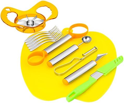Zagtag 8-in-1 Fruit Tools DIY Fruit Salad Tool Set Deluxe Fruit Slicer Kit for Kitchen and Outdoors