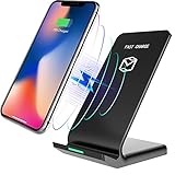 Wireless Charger, MP-MALL QI Fast Charging Pad Stand for iPhone Xs Max/iPhone XR/Samsung Galaxy Note 9/S9 Plus/S9/Note 8/S8/S8 Plus/iPhone X/ 8/8 Plus and All QI-Enabled Devices No AC Adapter