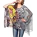 DJT Women's Summer Beach Bikini Bathing Suit Cover Ups Swimsuit Coverup for Women Chiffon Blouses Tunic Top One Size Grey Floral