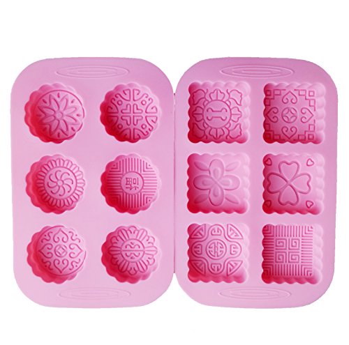 Yunko 6 Cavity Mooncake Silicone Chocolate Muffin Cupcake Soap Mold Pan Round and Square (Sunflowers) - Thumbnail 4