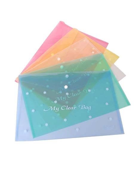 GOYAL My Clear Bag, Document Bag, File, Folder - Set of 12-18 Micron Thickness