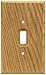 Liberty Hardware 64672 Wood Square Single Toggle Switch Wall Plate / Switch Plate / Cover, Medium Oak