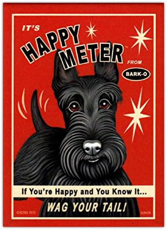 Retro Dogs Refrigerator Magnets - Scottish Terrier Happy Meter - Advertising Art