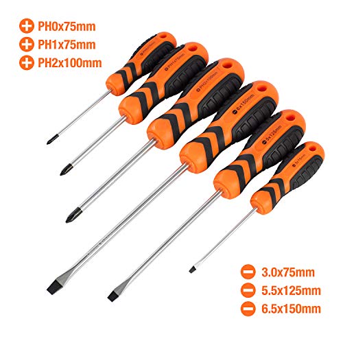 Amazon Brand - Umi Schraubendreher Set 6tlg. Magnetischer Schraubenziehersatz mit 3 Flachschlitz und 3 Kreuzschlitz… – Bild 3