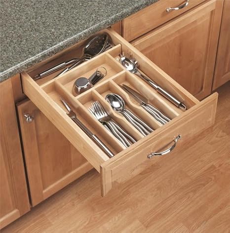 Transparent 5 Or 6 Compartments Cutlery Tray Box Insert Cabinet