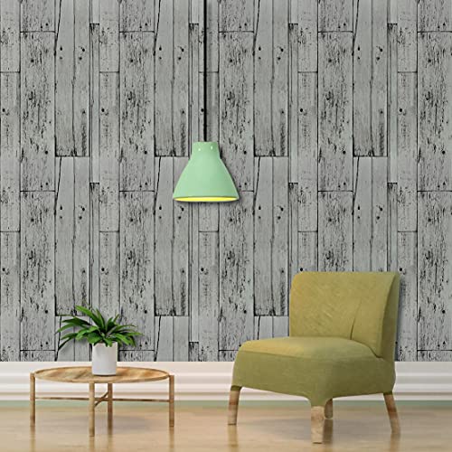 Grey Wood Wallpaper Peel and Stick Wallpaper 15.7”x 118”Self Adhesive